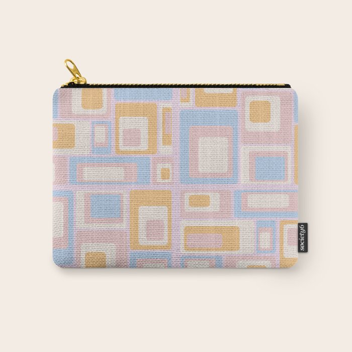 mid century mod squares pastel beach palette Carry All Pouch Gallery Image 1