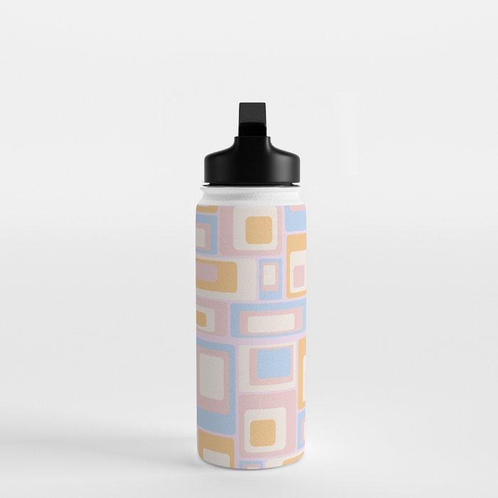 mid century mod squares pastel beach palette Water Bottle Gallery Image 3