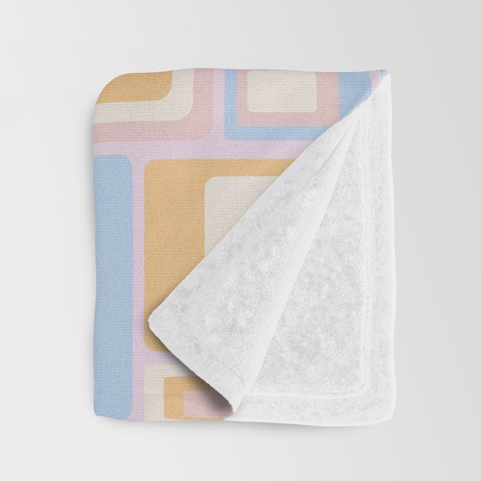 mid century mod squares pastel beach palette Throw Blanket Gallery Image 3