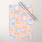 mid century mod squares pastel beach palette Wrapping Paper Gallery Image 1