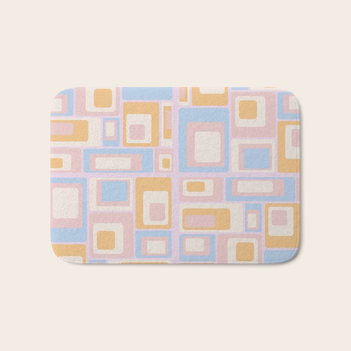 mid century mod squares pastel beach palette Bath Mat Gallery Image 1