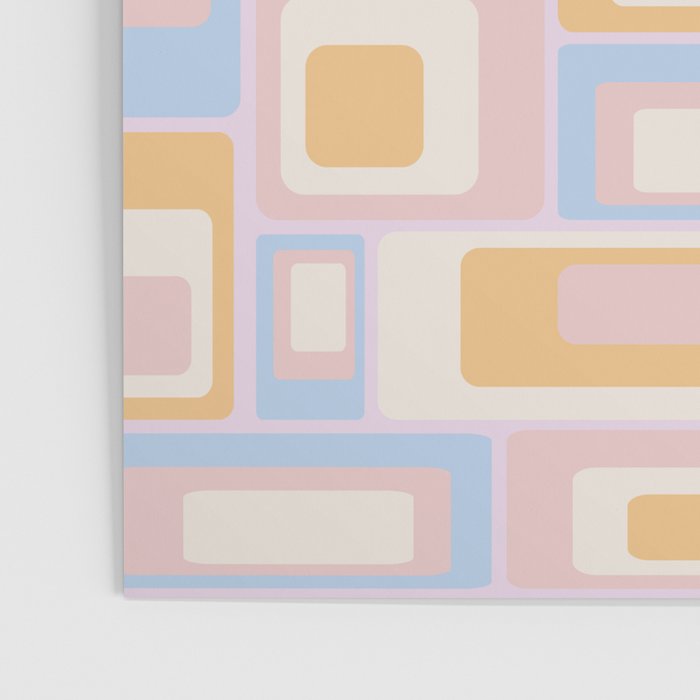 mid century mod squares pastel beach palette Poster Gallery Image 3