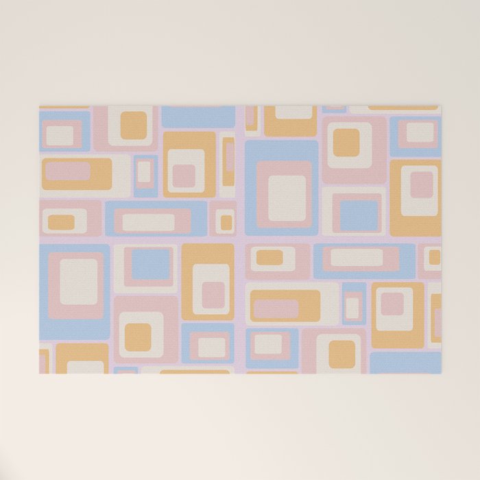 mid century mod squares pastel beach palette Welcome Mat Gallery Image 1