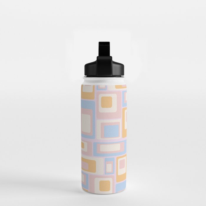 mid century mod squares pastel beach palette Water Bottle Gallery Image 2