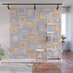 mid century mod squares pastel beach palette Wall Mural Gallery Image 1