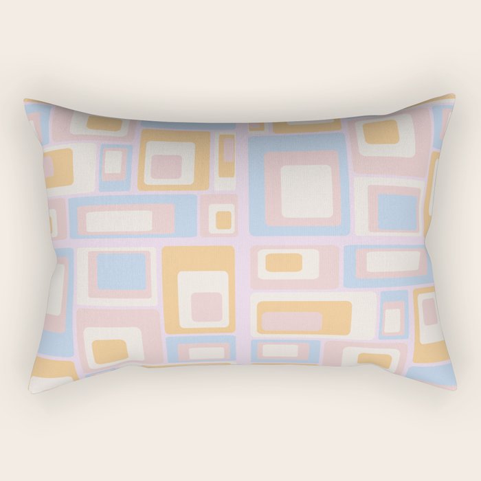 mid century mod squares pastel beach palette Rectangular Pillow Gallery Image 1