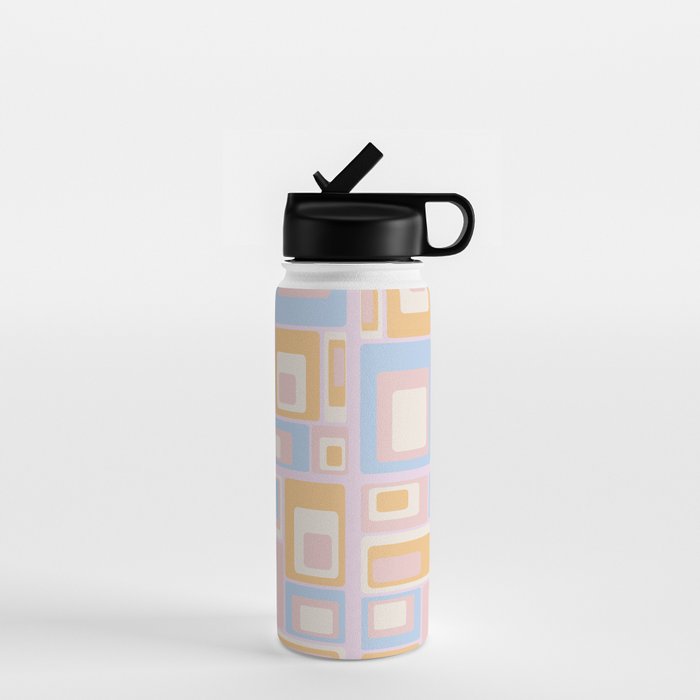 mid century mod squares pastel beach palette Water Bottle Gallery Image 1