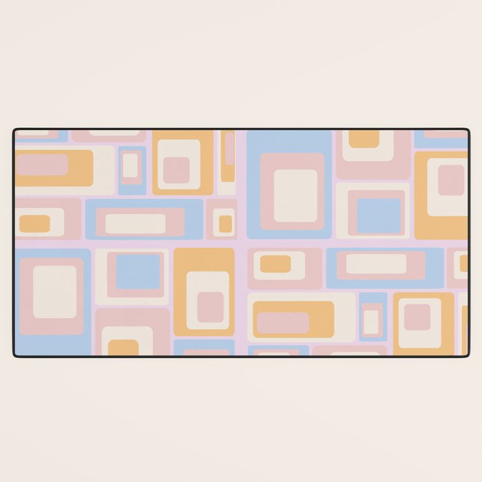mid century mod squares pastel beach palette Desk Mat Gallery Image 3