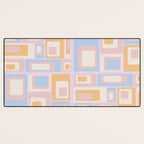 mid century mod squares pastel beach palette Desk Mat Gallery Image 3