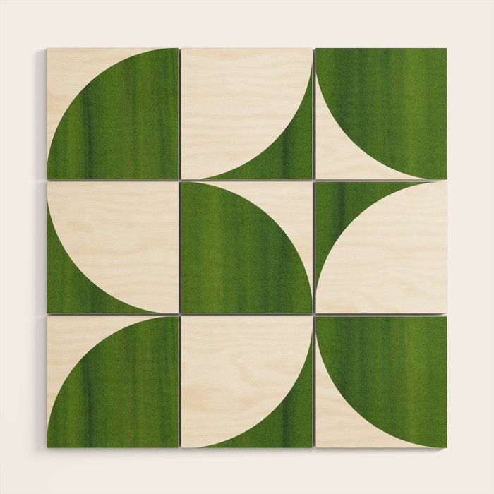 Quadrants (Matcha Green) Wood Wall Art Gallery Image 1