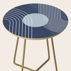 Geometric Lines in night Blue 10 (Rainbow and Sun Abstract) Side Table Gallery Image 2
