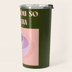 I love you so matcha - a matcha latte illustration in forest green and pink Travel Mug Gallery Image 2