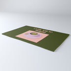 I love you so matcha - a matcha latte illustration in forest green and pink Rug Gallery Image 3