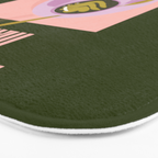 I love you so matcha - a matcha latte illustration in forest green and pink Bath Mat Gallery Image 3