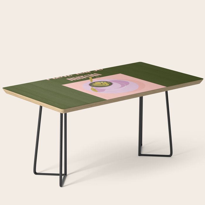 I love you so matcha - a matcha latte illustration in forest green and pink Coffee Table Gallery Image 1