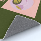 I love you so matcha - a matcha latte illustration in forest green and pink Rug Gallery Image 4