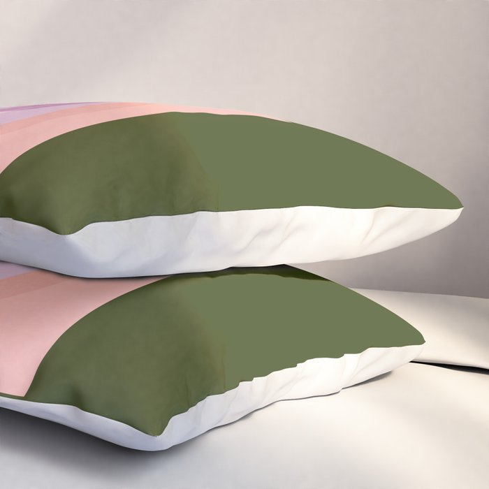 I love you so matcha - a matcha latte illustration in forest green and pink Pillow Sham Gallery Image 3