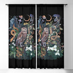 Owl and Snakes Mushroom forest Window Curtain Gallery Image 5