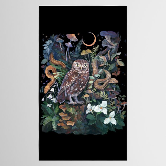 Owl and Snakes Mushroom forest Tablecloth Gallery Image 2