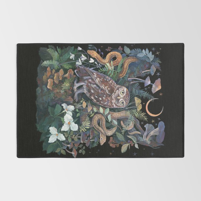 Owl and Snakes Mushroom forest Rug Gallery Image 2