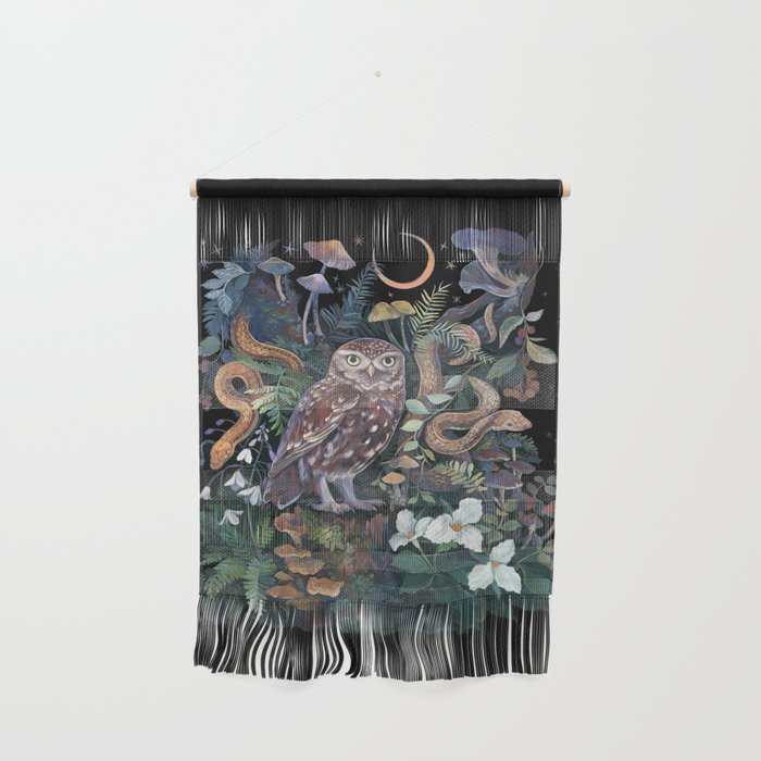 Owl and Snakes Mushroom forest Wall Hanging Gallery Image 1