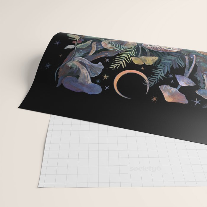 Owl and Snakes Mushroom forest Wrapping Paper Gallery Image 2