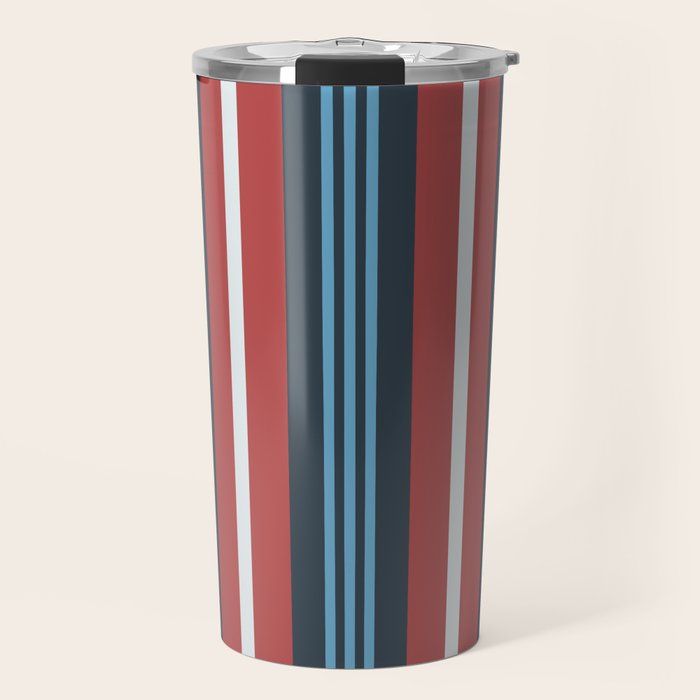 Bold Retro Stripe Pattern - Cozy Heirloom Travel Mug Gallery Image 1