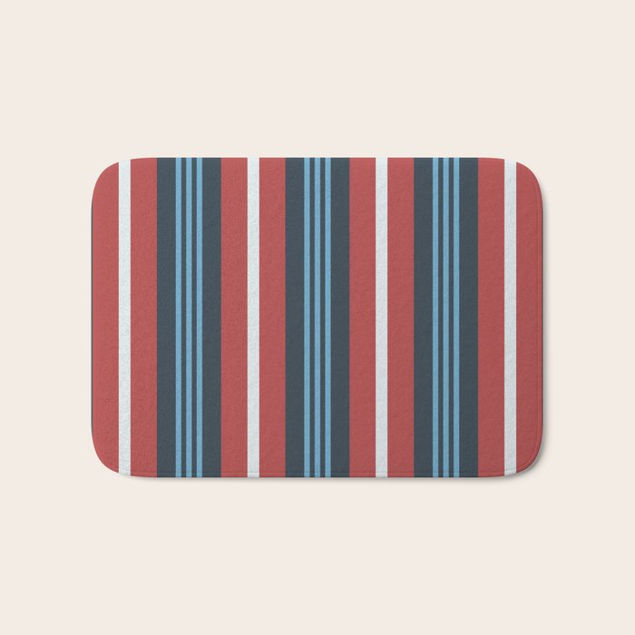 Bold Retro Stripe Pattern - Cozy Heirloom Bath Mat Gallery Image 1