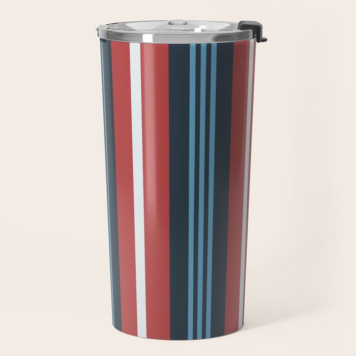 Bold Retro Stripe Pattern - Cozy Heirloom Travel Mug Gallery Image 2