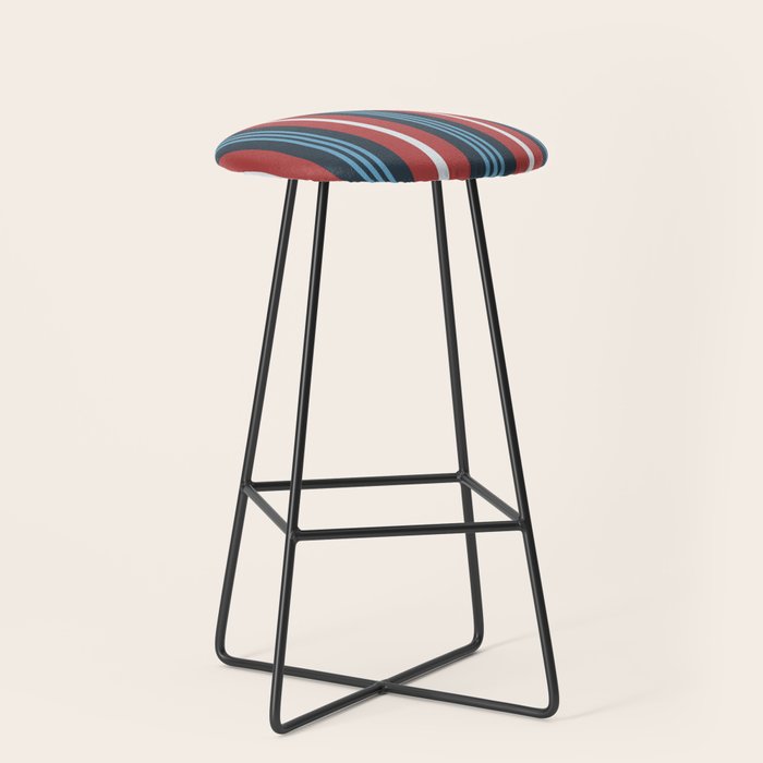 Bold Retro Stripe Pattern - Cozy Heirloom Stool Gallery Image 1