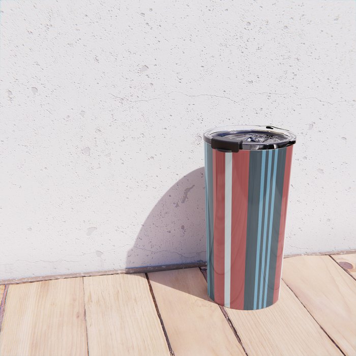 Bold Retro Stripe Pattern - Cozy Heirloom Travel Mug Gallery Image 4