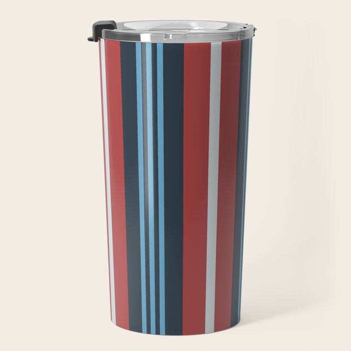 Bold Retro Stripe Pattern - Cozy Heirloom Travel Mug Gallery Image 3
