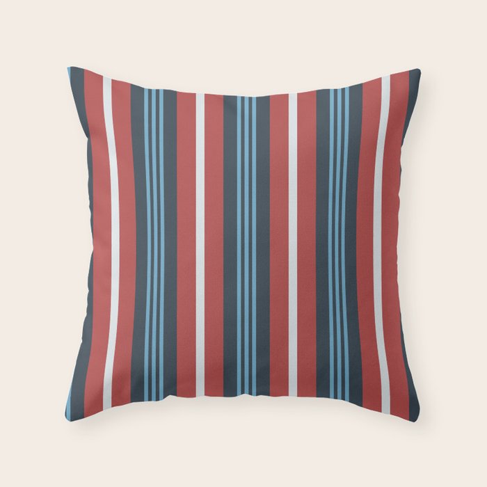 Bold Retro Stripe Pattern - Cozy Heirloom Throw Pillow Gallery Image 2