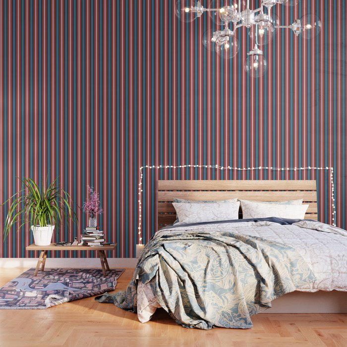 Bold Retro Stripe Pattern - Cozy Heirloom Wallpaper Gallery Image 1