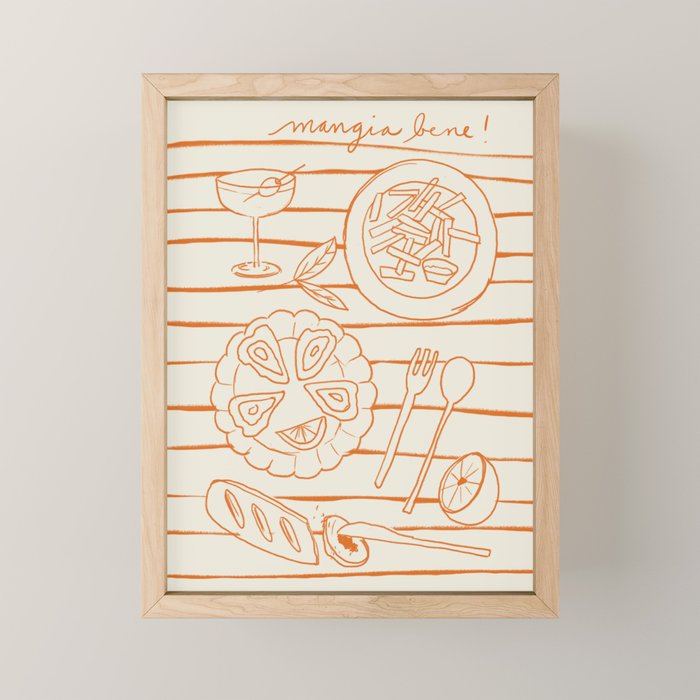 Mangia Bene Mini Art Print Gallery Image 1