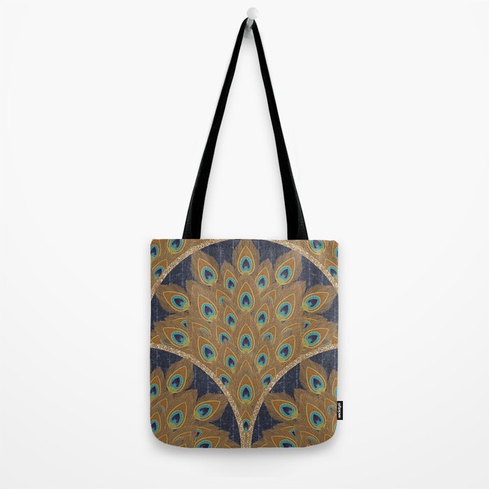 Peacock Art Deco Tote Bag Gallery Image 2