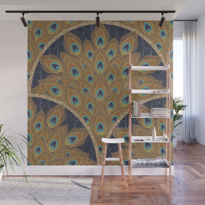 Peacock Art Deco Wall Mural