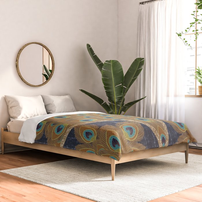 Peacock Art Deco Comforter Gallery Image 2