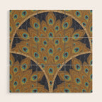 Peacock Art Deco Wood Wall Art Gallery Image 1