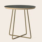 Luxury Moss Green Rippled Moiré Pattern Side Table Gallery Image 1