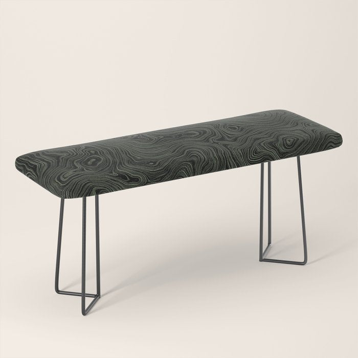 Luxury Moss Green Rippled Moiré Pattern Bench Gallery Image 1