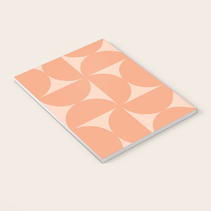 Bauhaus Mid Century Modern Geometric VI Peach Orange Notebook Gallery Image 3