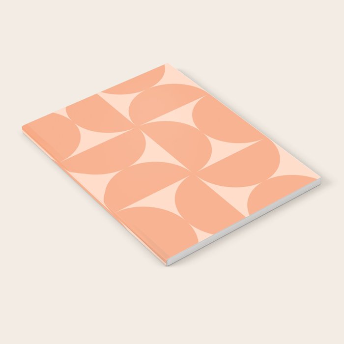 Bauhaus Mid Century Modern Geometric VI Peach Orange Notebook Gallery Image 2