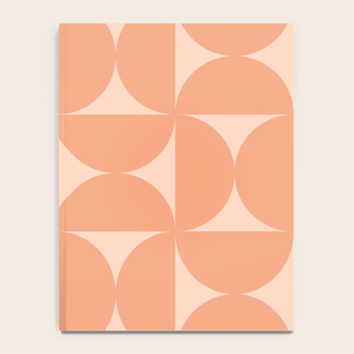 Bauhaus Mid Century Modern Geometric VI Peach Orange Notebook Gallery Image 4