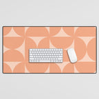 Bauhaus Mid Century Modern Geometric VI Peach Orange Desk Mat Gallery Image 1