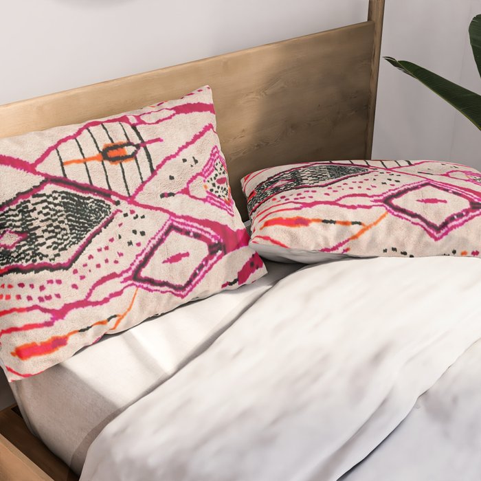 Heritage Oriental Moroccan Carpet Design Pillow Sham Gallery Image 2