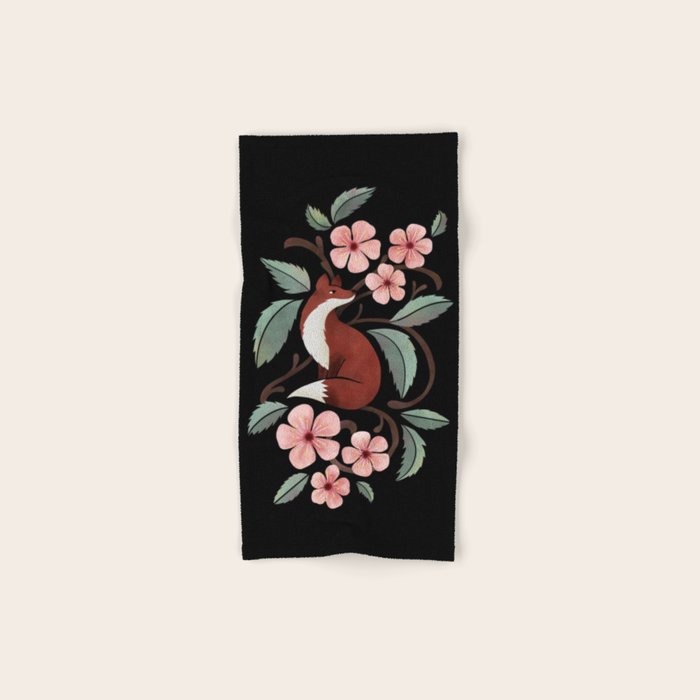 Fox in Cherry Blossoms Bath Towel Gallery Image 1