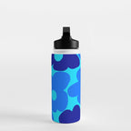 Blue Retro Flowers Pastel Blue Background #decor #society6 #buyart Water Bottle Gallery Image 3