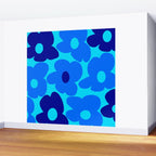 Blue Retro Flowers Pastel Blue Background #decor #society6 #buyart Wall Mural Gallery Image 2