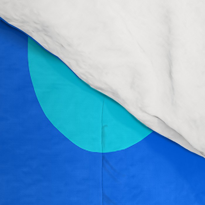 Blue Retro Flowers Pastel Blue Background #decor #society6 #buyart Comforter Gallery Image 4